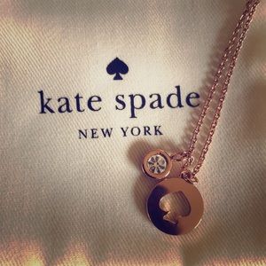 Rose gold Kate Spade charm necklace
